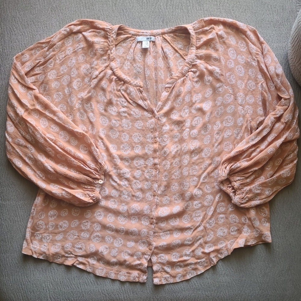 Amuse Society Peach Blouse